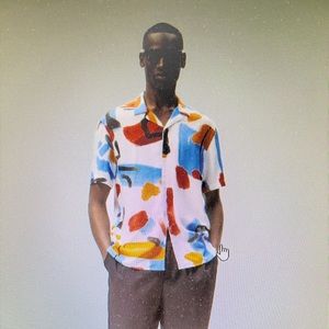 Zara Mens Medium sized Abstract Print Shirt